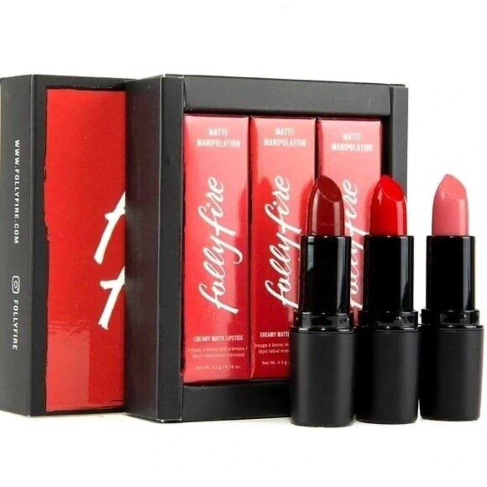 Folly Fire Matte Manipulation Lipstick Expensive Habit Set of 3
